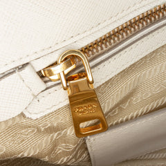Medium Bicolor Saffiano Lux Promenade Satchel