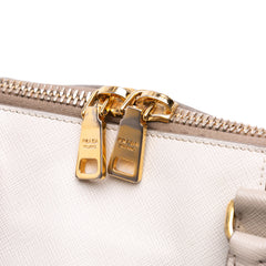 Medium Bicolor Saffiano Lux Promenade Satchel