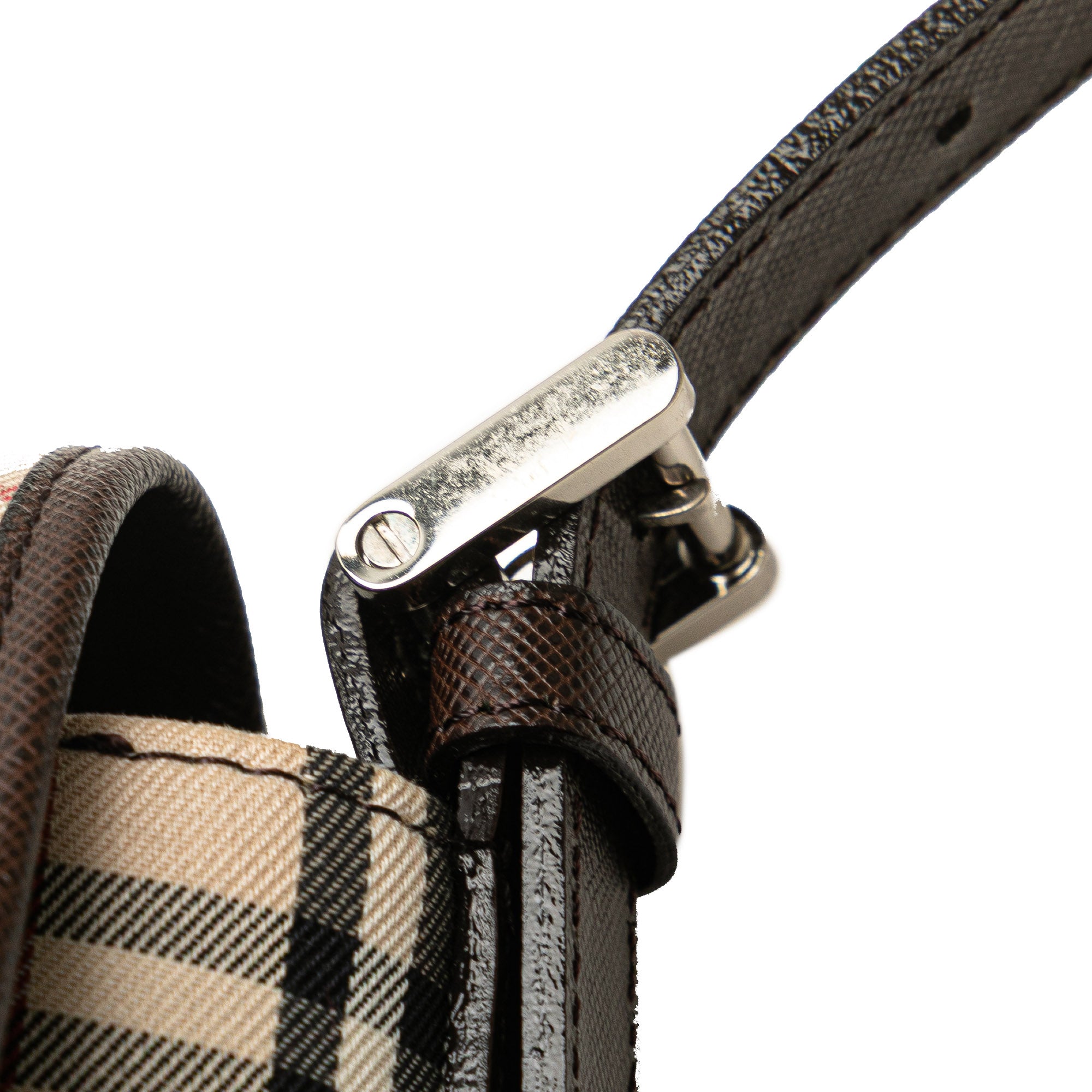 House Check Canvas Flap Shoulder Bag