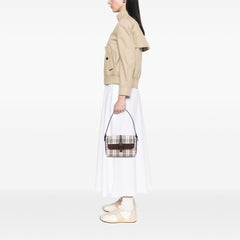 House Check Canvas Flap Shoulder Bag