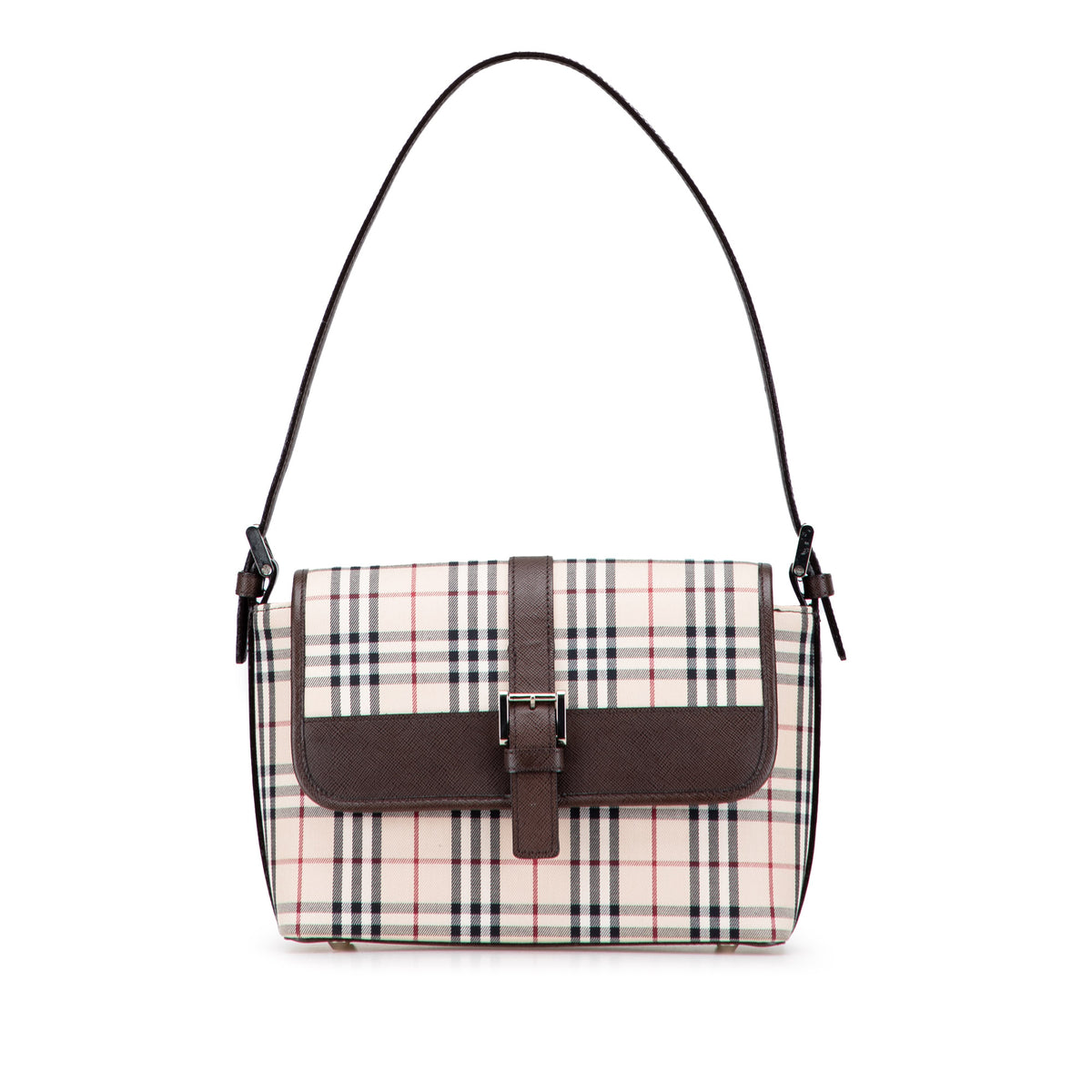 House Check Canvas Flap Shoulder Bag