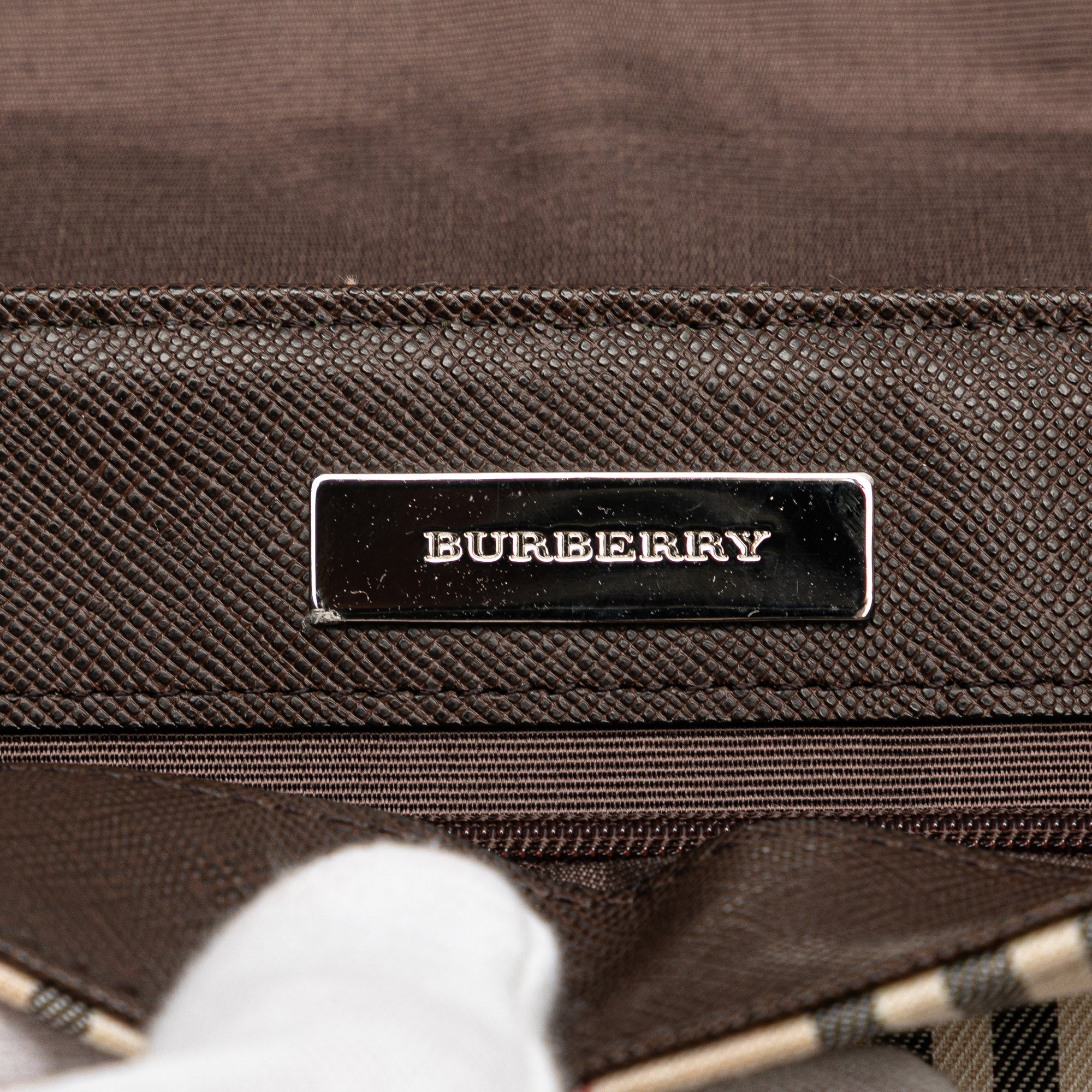 House Check Canvas Flap Shoulder Bag