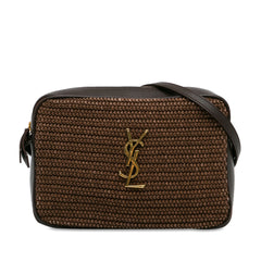 Woven Raffia and Leather Lou Camera Bag_0