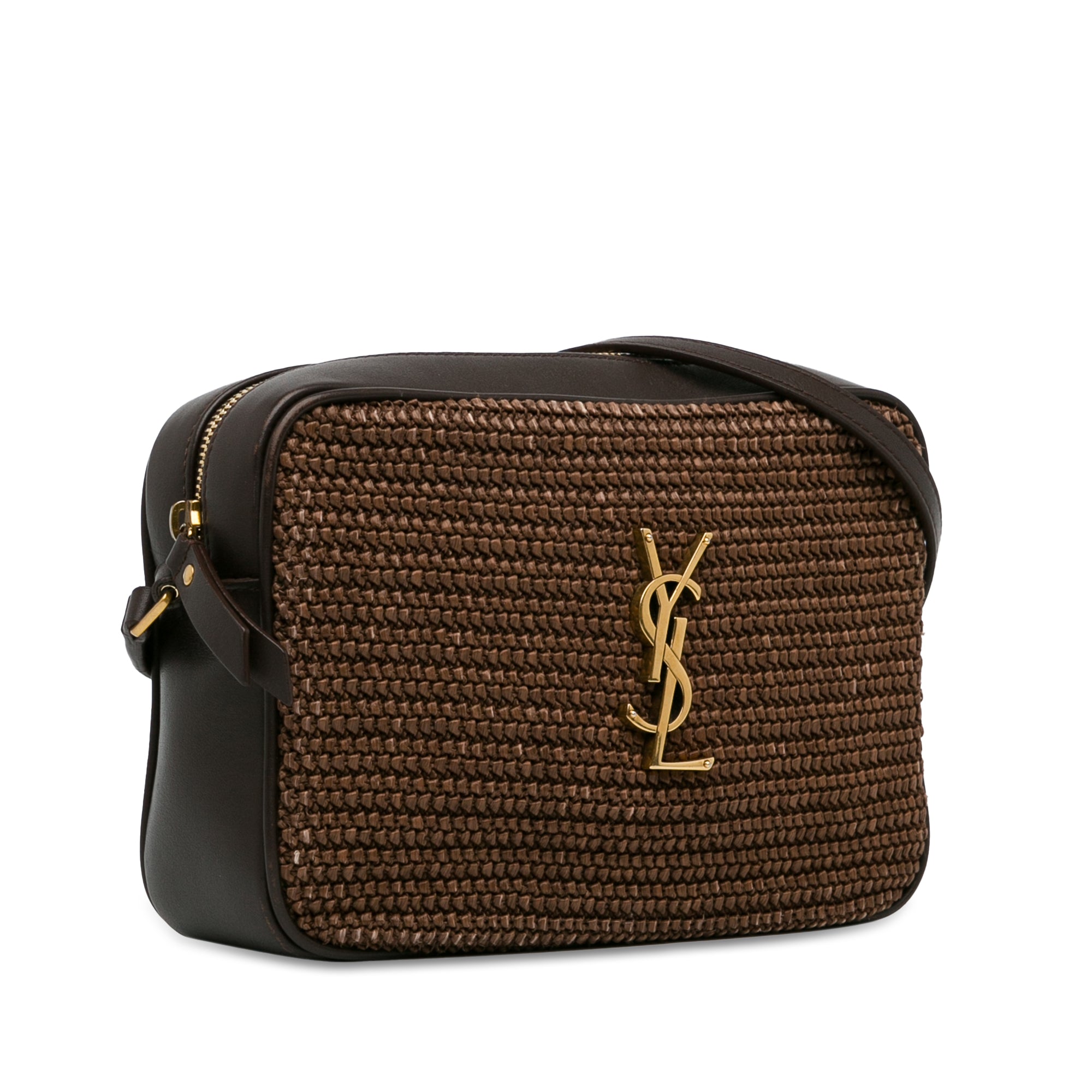 Woven Raffia and Leather Lou Camera Bag_1