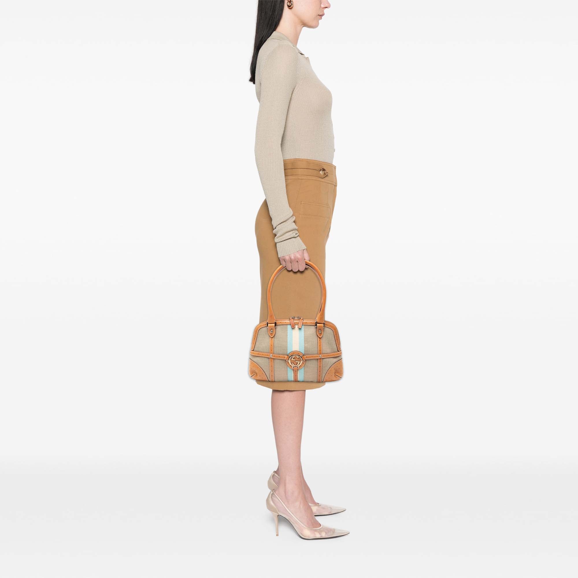 Canvas Web Reins Shoulder Bag