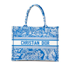 Medium Canvas Embroidered Dioriviera Toile De Jouy Book Tote