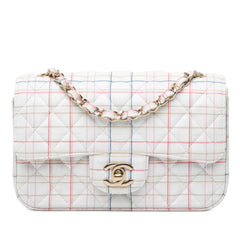 Mini Rectangular Classic Printed Calfskin Single Flap