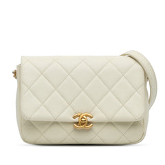 Small Quilted Caviar Chain Melody Flap