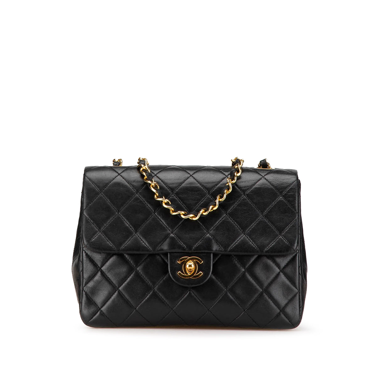 Small Square Quilted Lambskin Flap