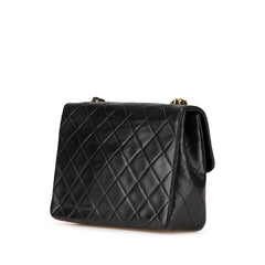 Small Square Quilted Lambskin Flap