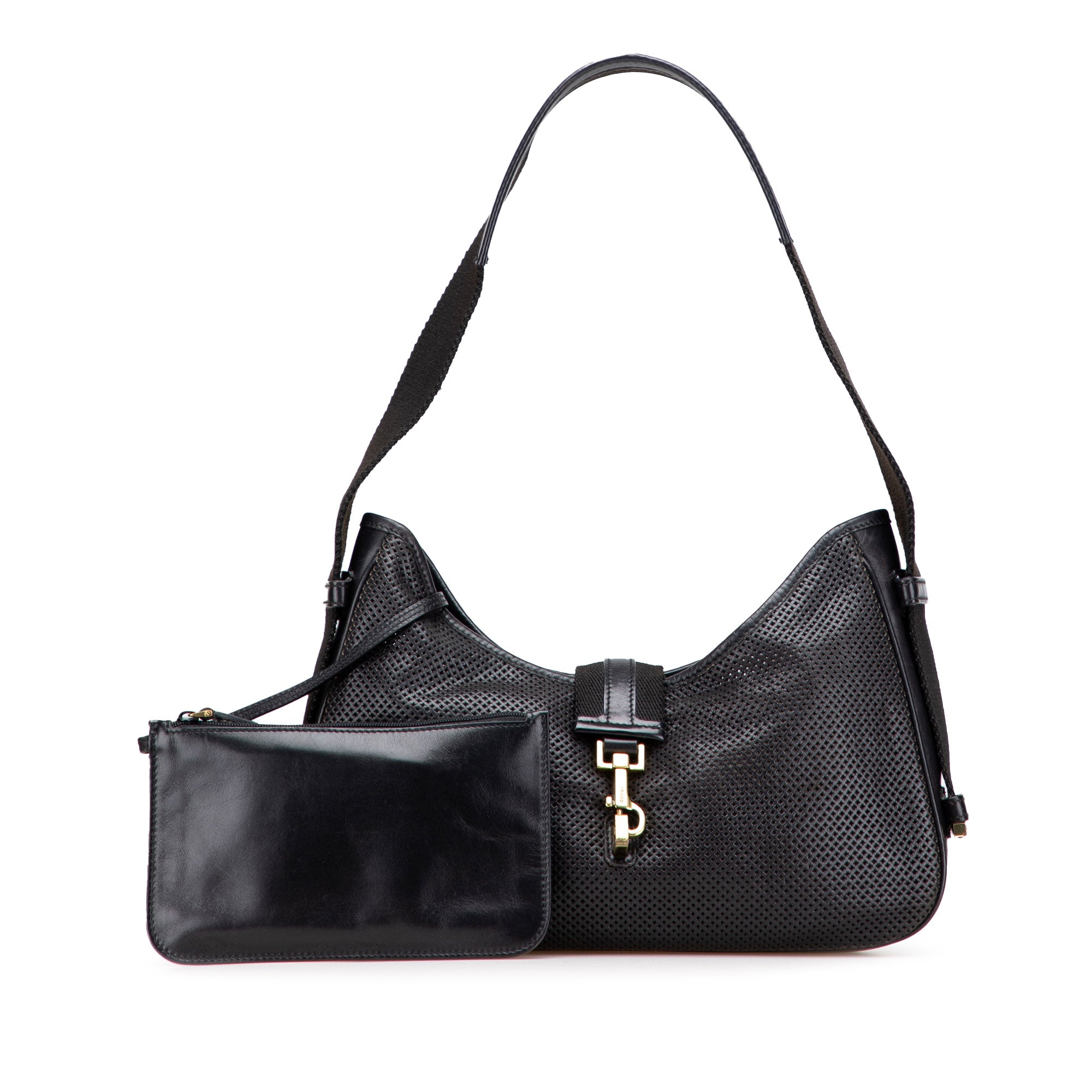 Perforated Calfskin Jackie Shoulder Bag
