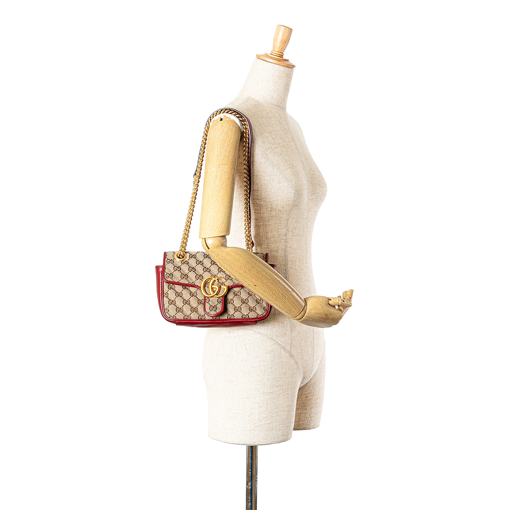 Small GG Marmont GG Matelasse Diagonal Canvas Shoulder Bag