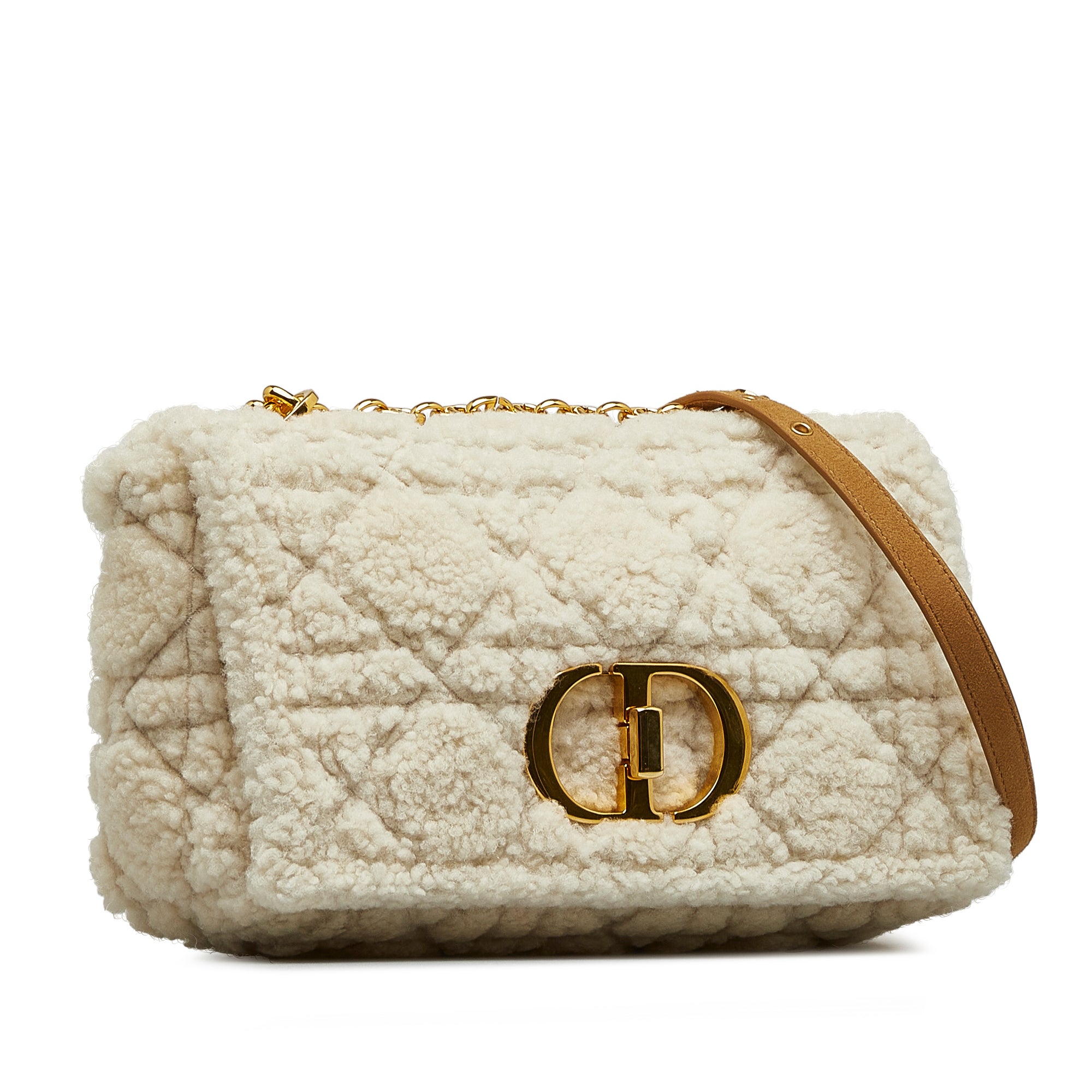 Medium Shearling Cannage Caro Bag_1