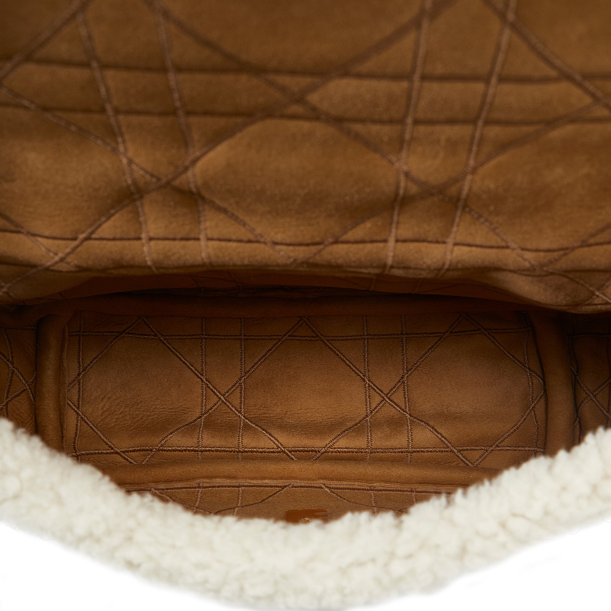 Medium Shearling Cannage Caro Bag_4