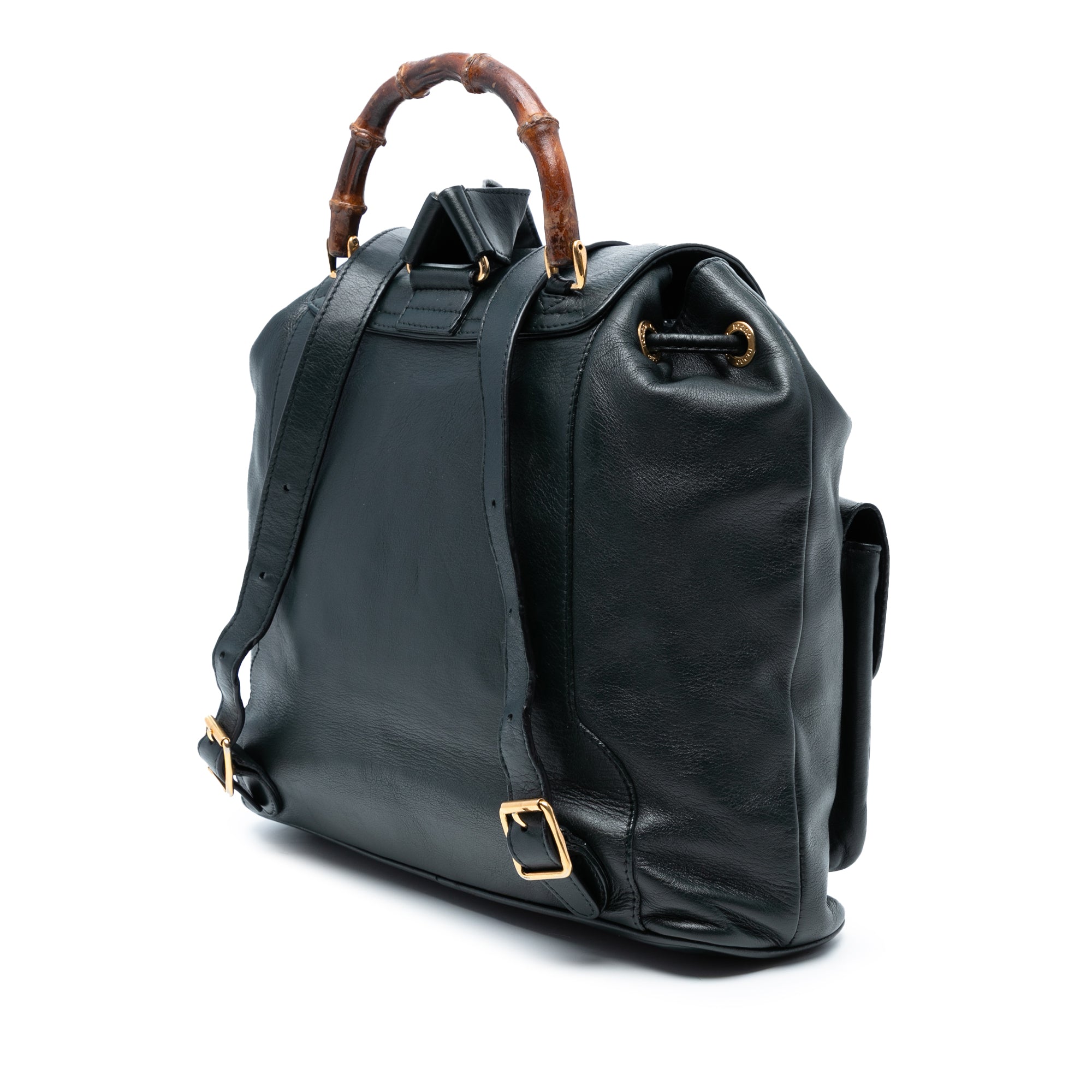 Calfskin Bamboo Drawstring Backpack