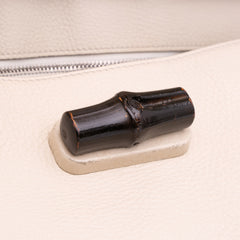 Medium Leather Bamboo Daily Satchel