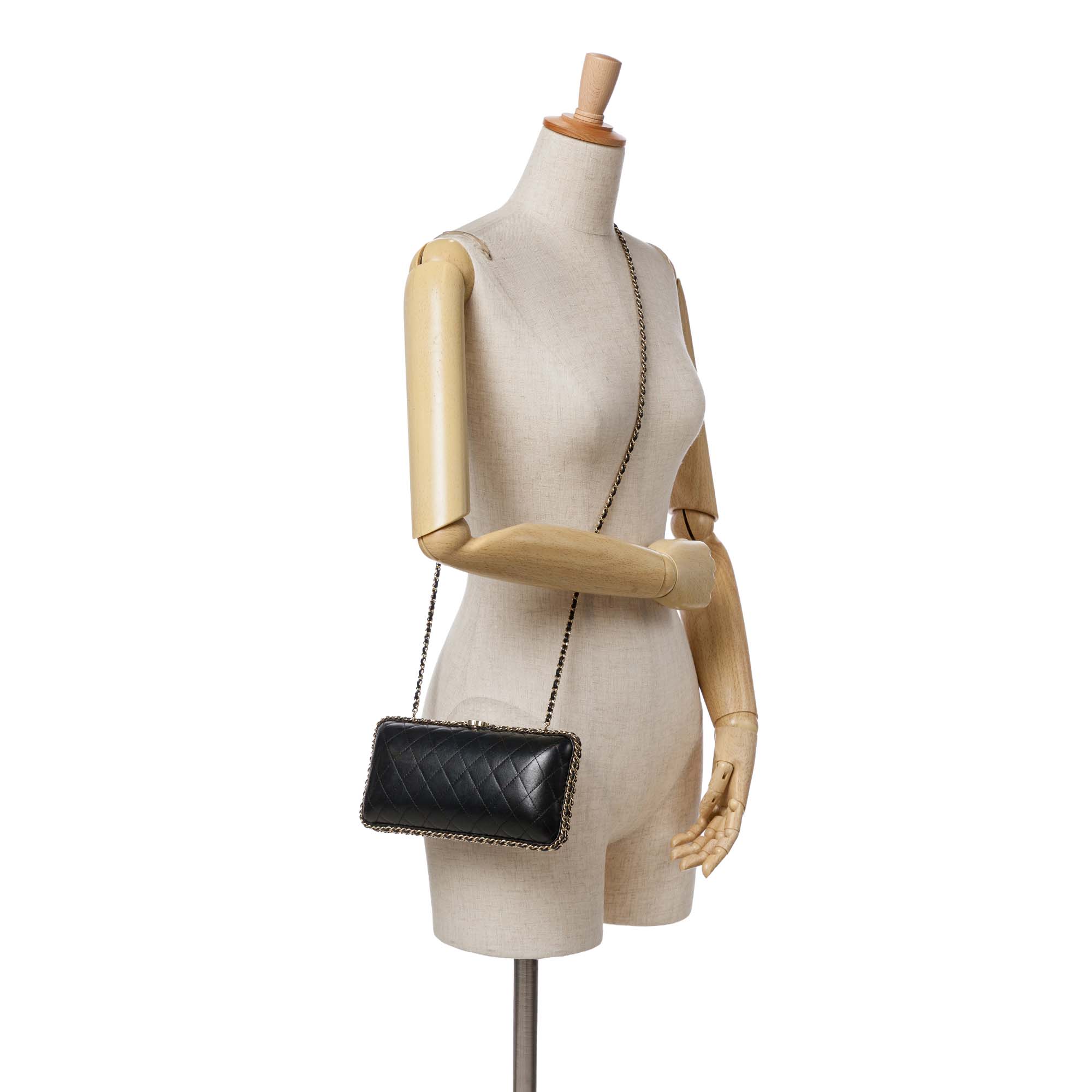 Quilted Lambskin Chain Around Clutch