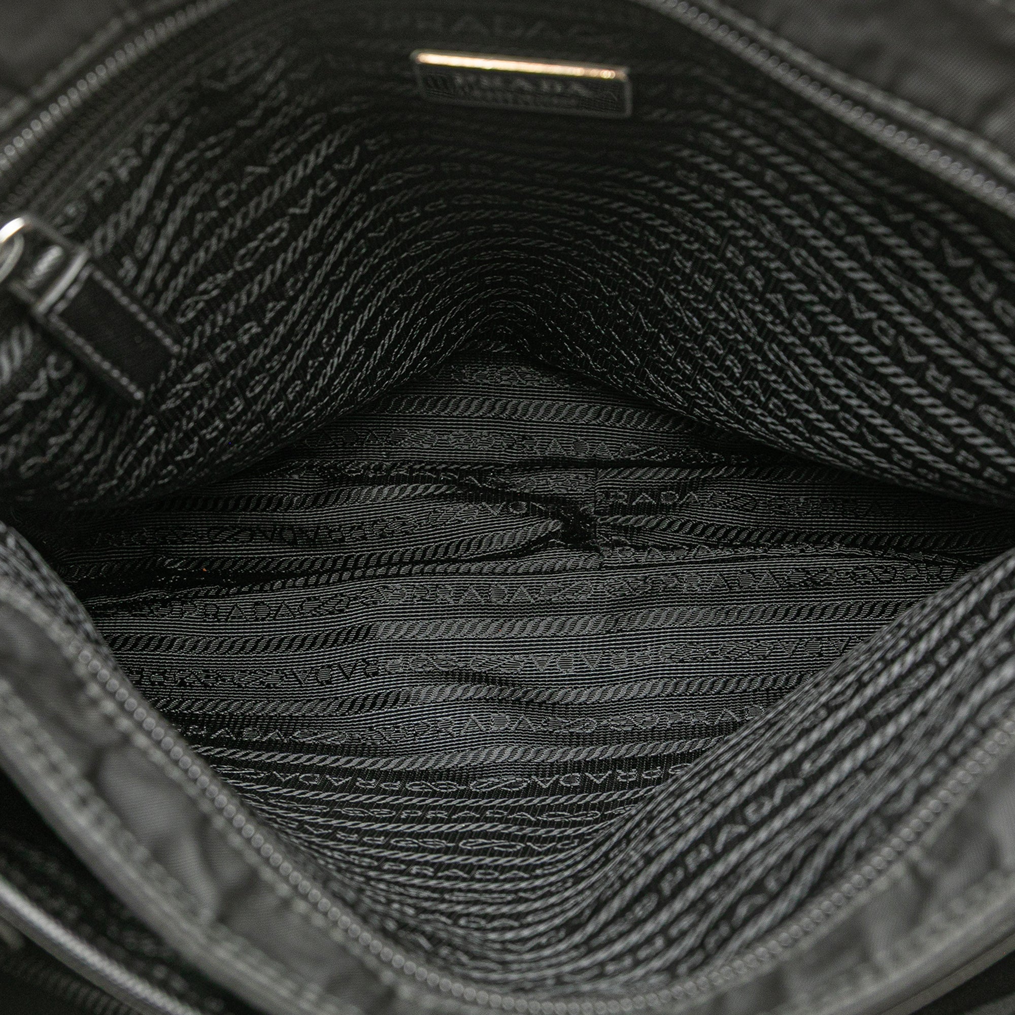 Saffiano Trimmed Tessuto Zip Top Crossbody
