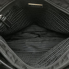 Saffiano Trimmed Tessuto Zip Top Crossbody