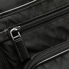 Saffiano Trimmed Tessuto Zip Top Crossbody