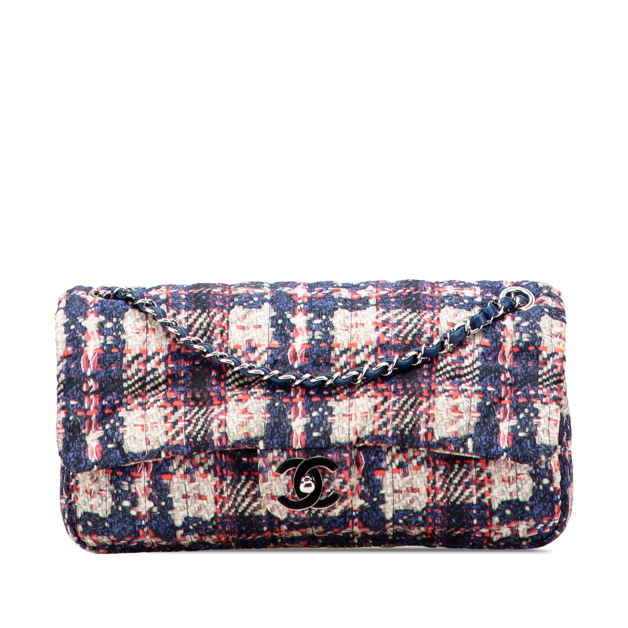 CC Nylon Tweed Print Single Flap