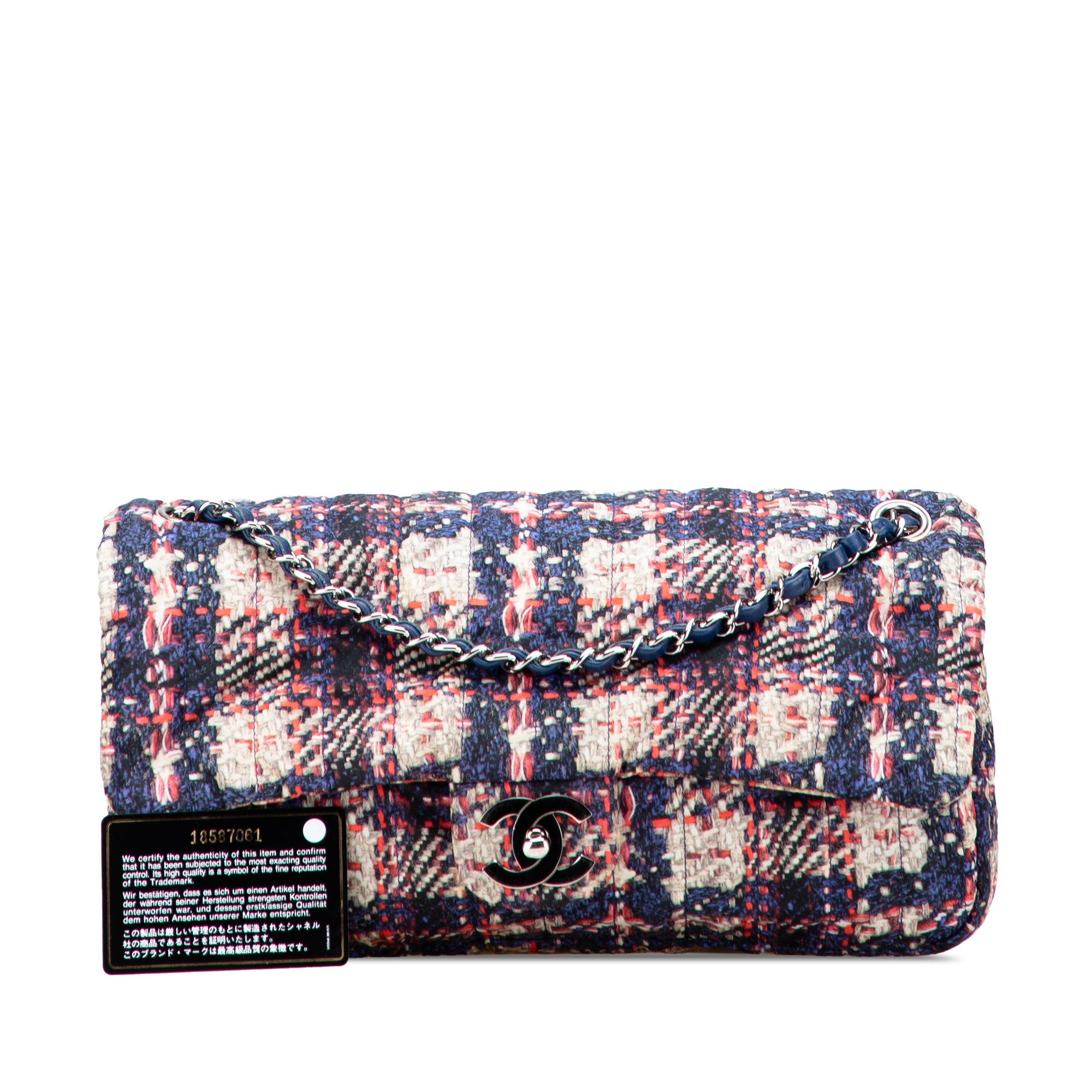 CC Nylon Tweed Print Single Flap