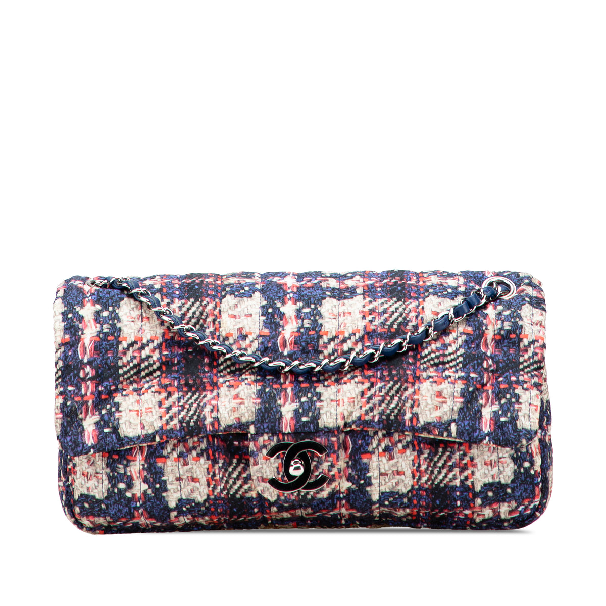 CC Nylon Tweed Print Single Flap