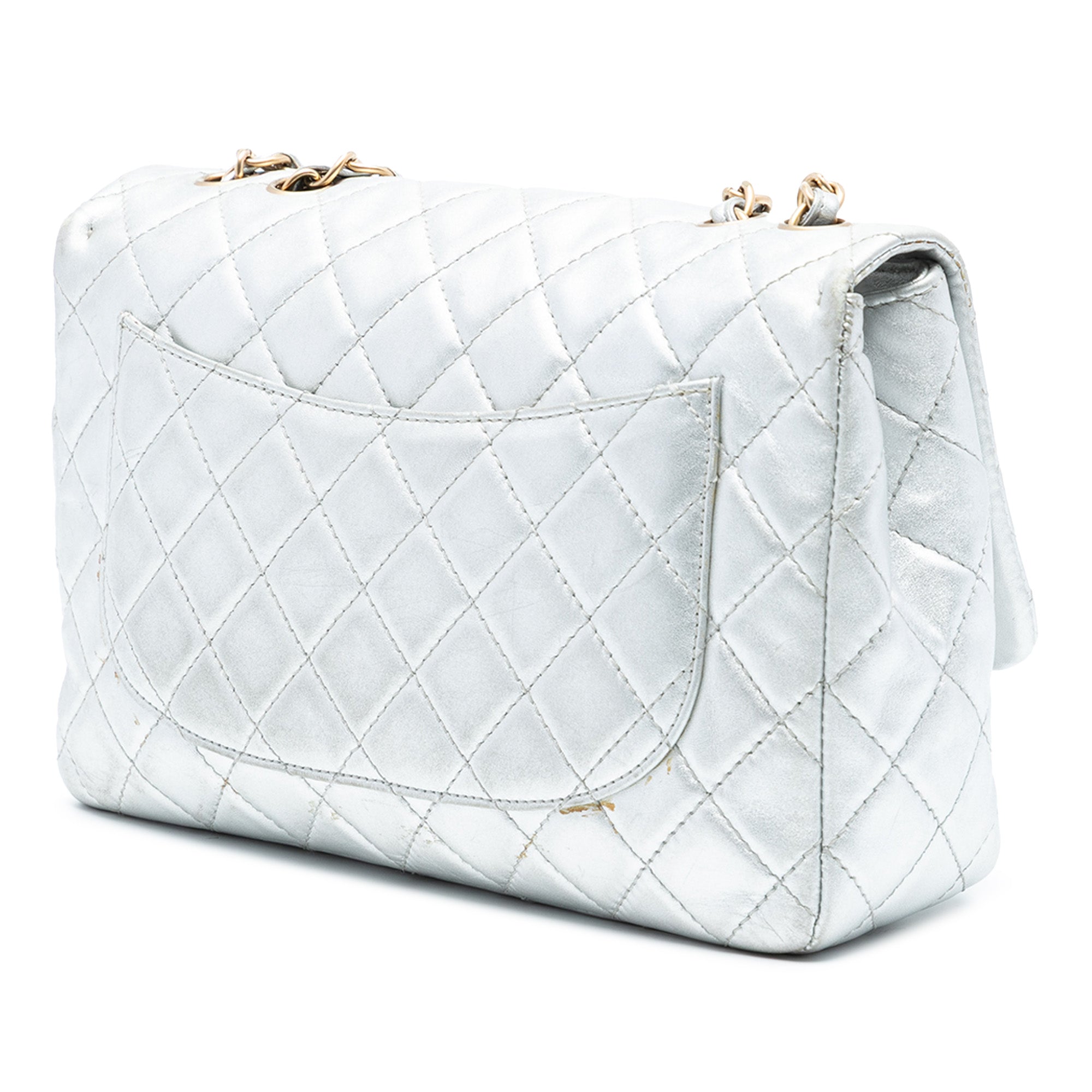 Jumbo Classic Metallic Lambskin Single Flap
