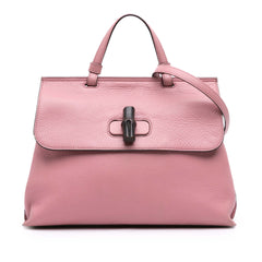 Medium Leather Bamboo Daily Satchel