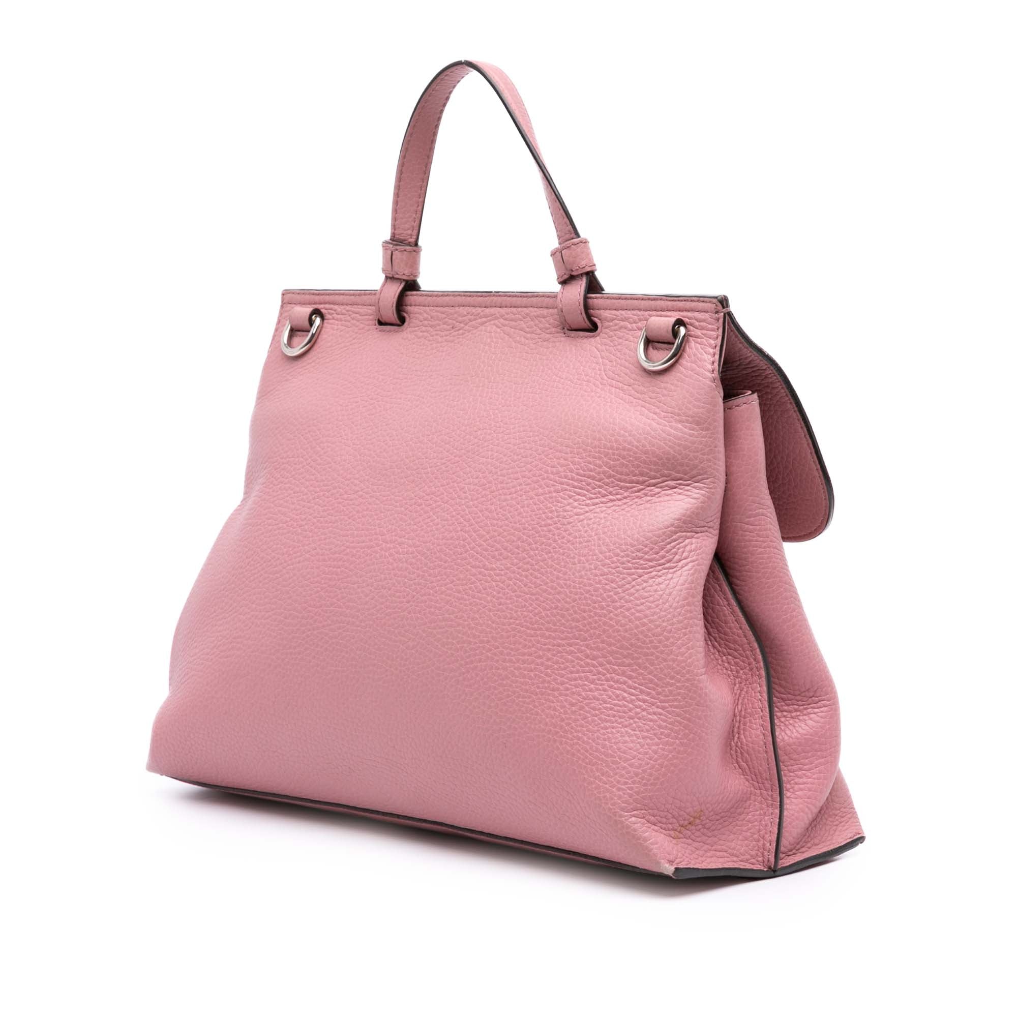 Medium Leather Bamboo Daily Satchel