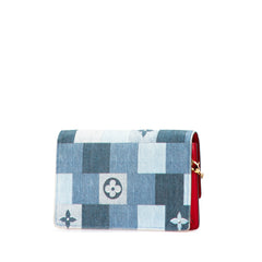 Monogram Denim Patchwork Fiore Chain Wallet