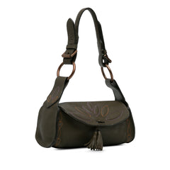 Floral Embroidered Leather Shoulder Bag_1