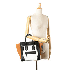 Micro Tricolor Nubuck and Calfskin Luggage Tote