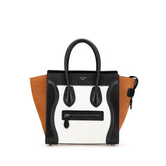 Micro Tricolor Nubuck and Calfskin Luggage Tote