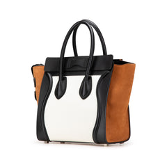 Micro Tricolor Nubuck and Calfskin Luggage Tote