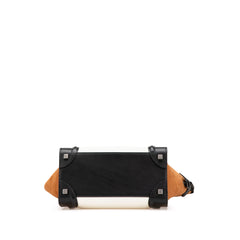Micro Tricolor Nubuck and Calfskin Luggage Tote