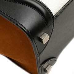 Micro Tricolor Nubuck and Calfskin Luggage Tote