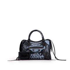 Mini Lambskin Motocross Graffiti Classic City Satchel