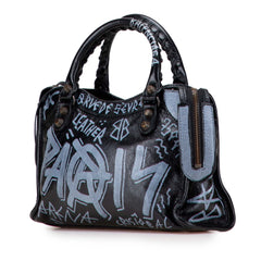 Mini Lambskin Motocross Graffiti Classic City Satchel