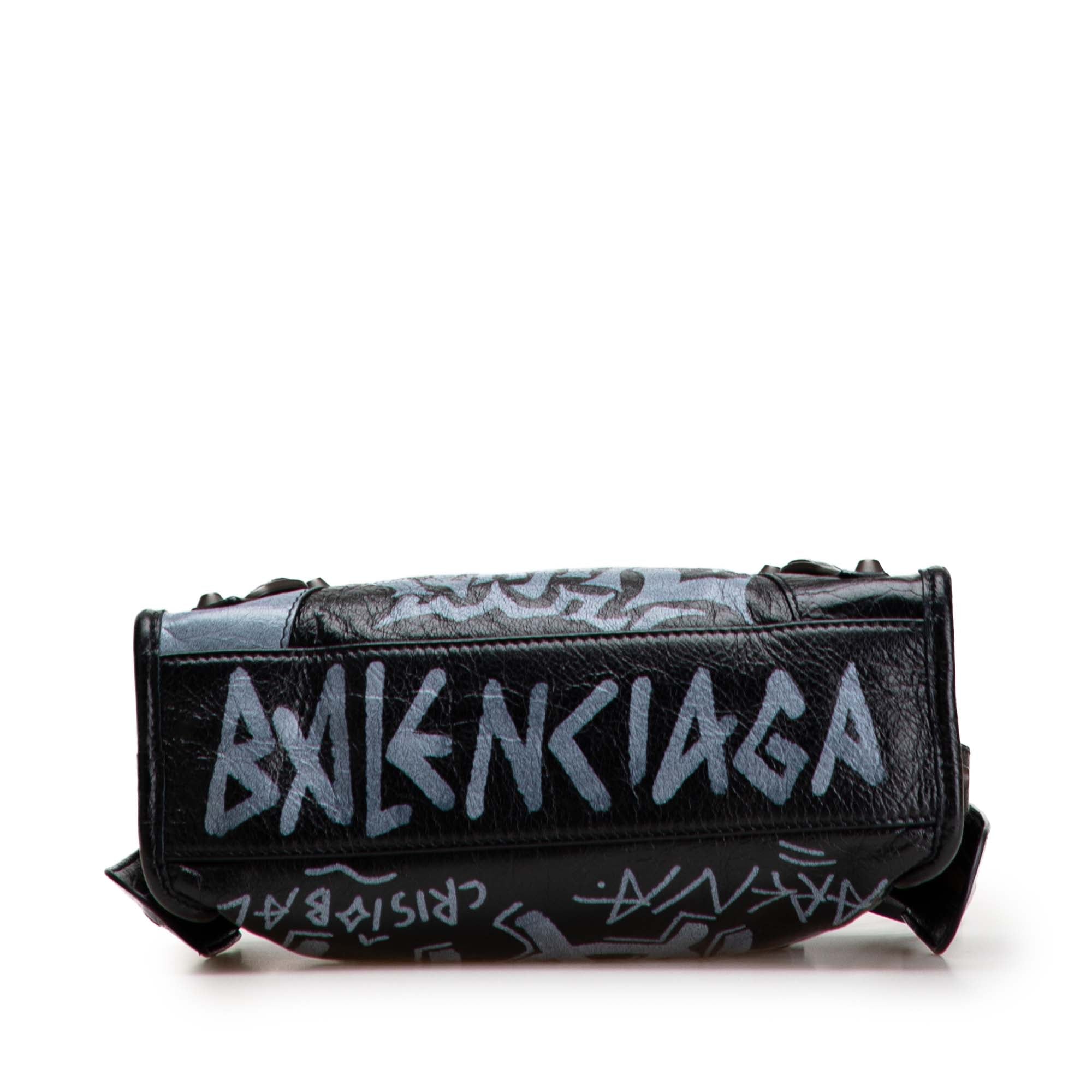 Mini Lambskin Motocross Graffiti Classic City Satchel