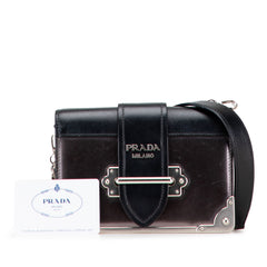 Saffiano Trimmed Metallic Vitello Cahier Bag