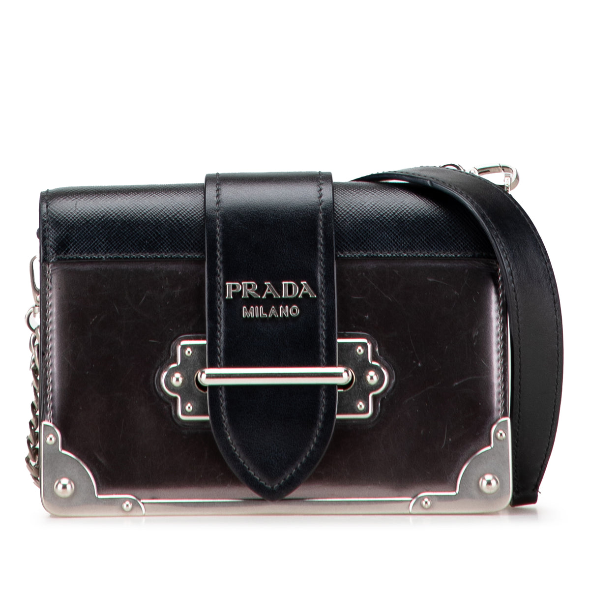 Saffiano Trimmed Metallic Vitello Cahier Bag