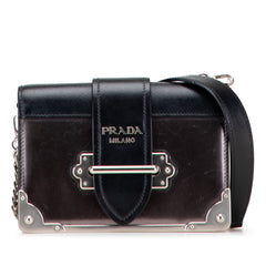 Saffiano Trimmed Metallic Vitello Cahier Bag