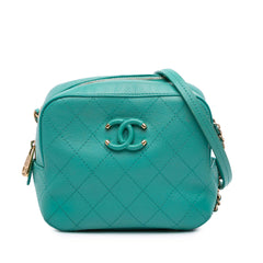 CC Stitched Calfskin Enamel Camera Bag