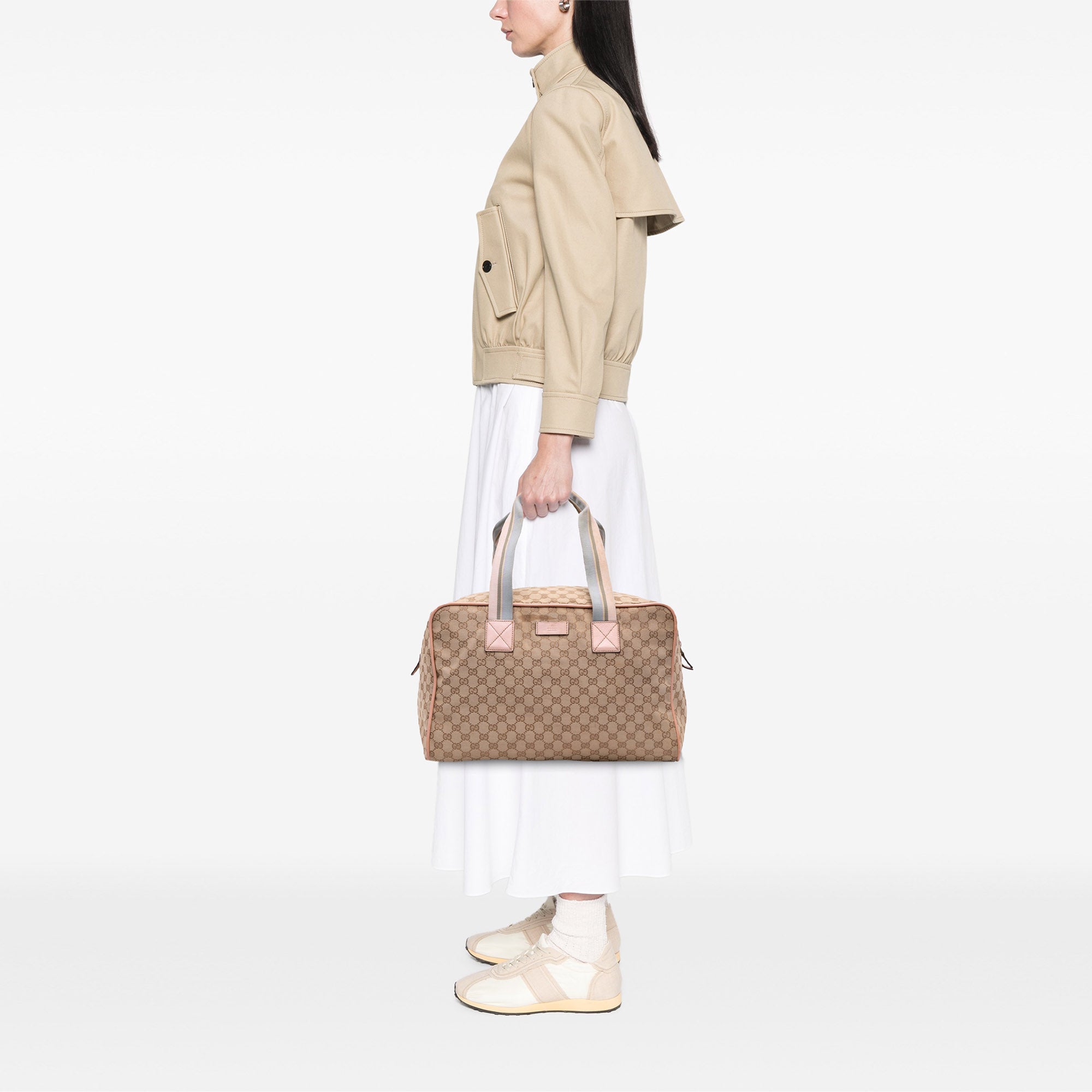 GG Canvas Web Duffle Bag