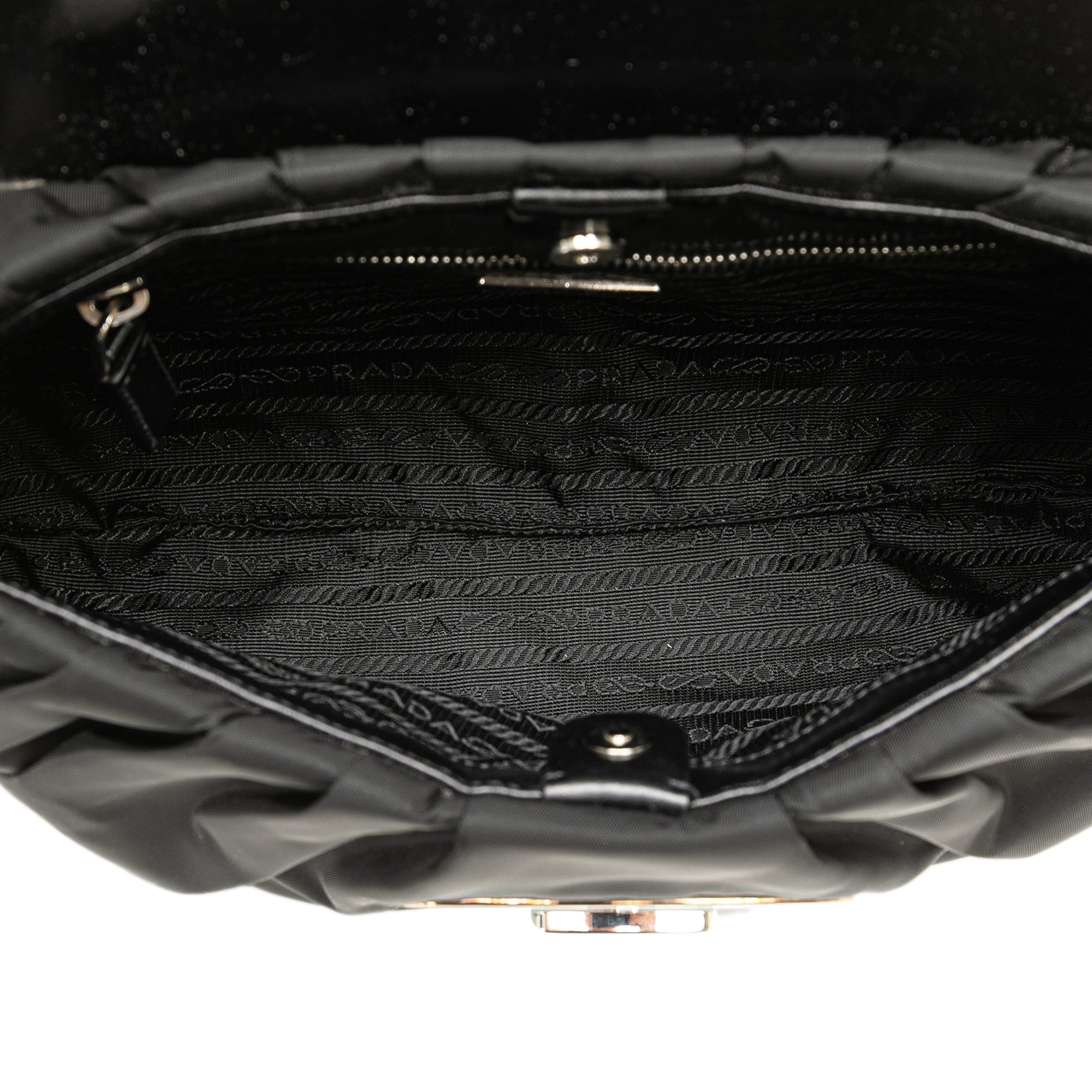 City Calf Trimmed Tessuto Sound Lock Shoulder Bag