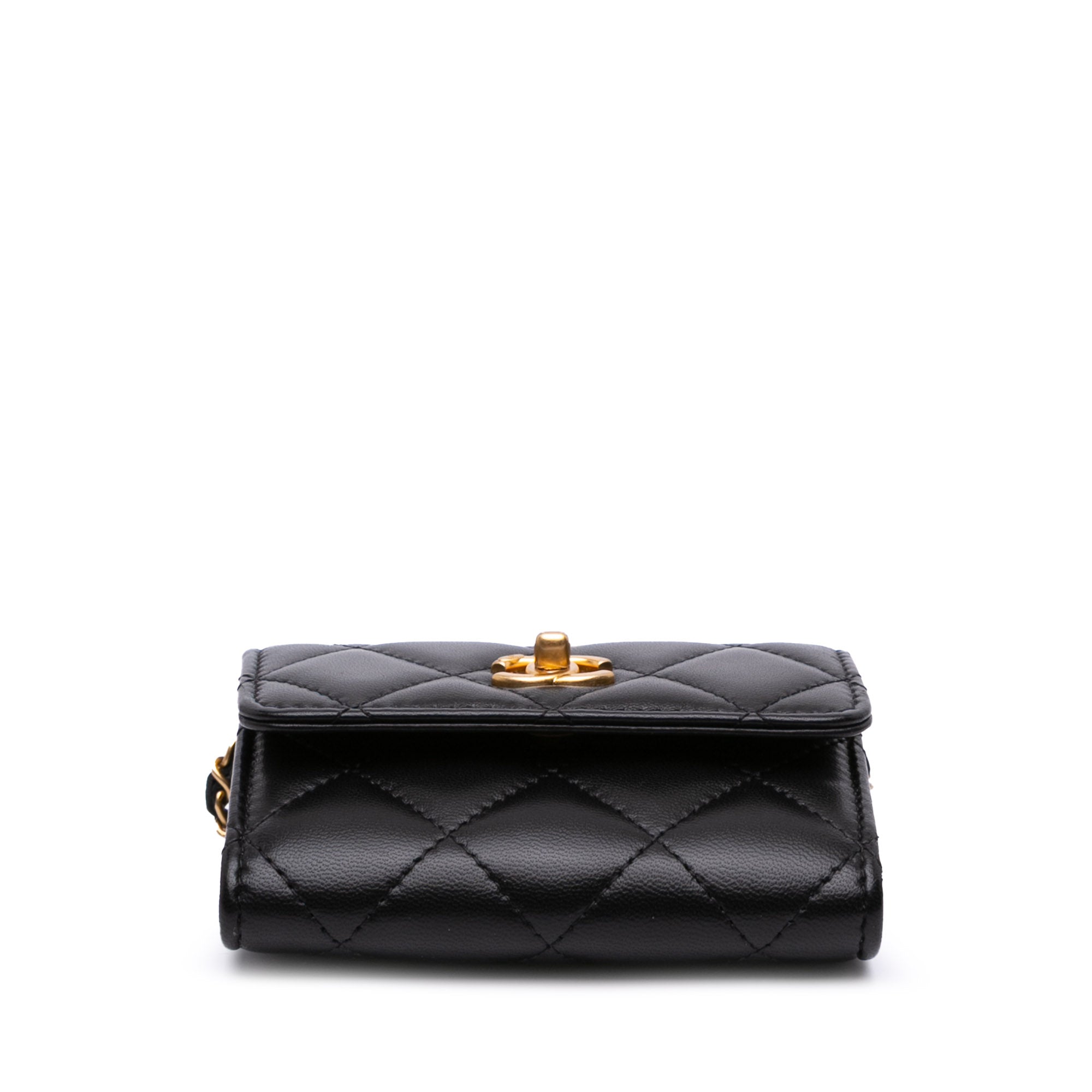 Quilted Lambskin Pearl Crush Clutch With Chain