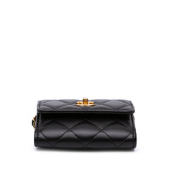Quilted Lambskin Pearl Crush Clutch With Chain