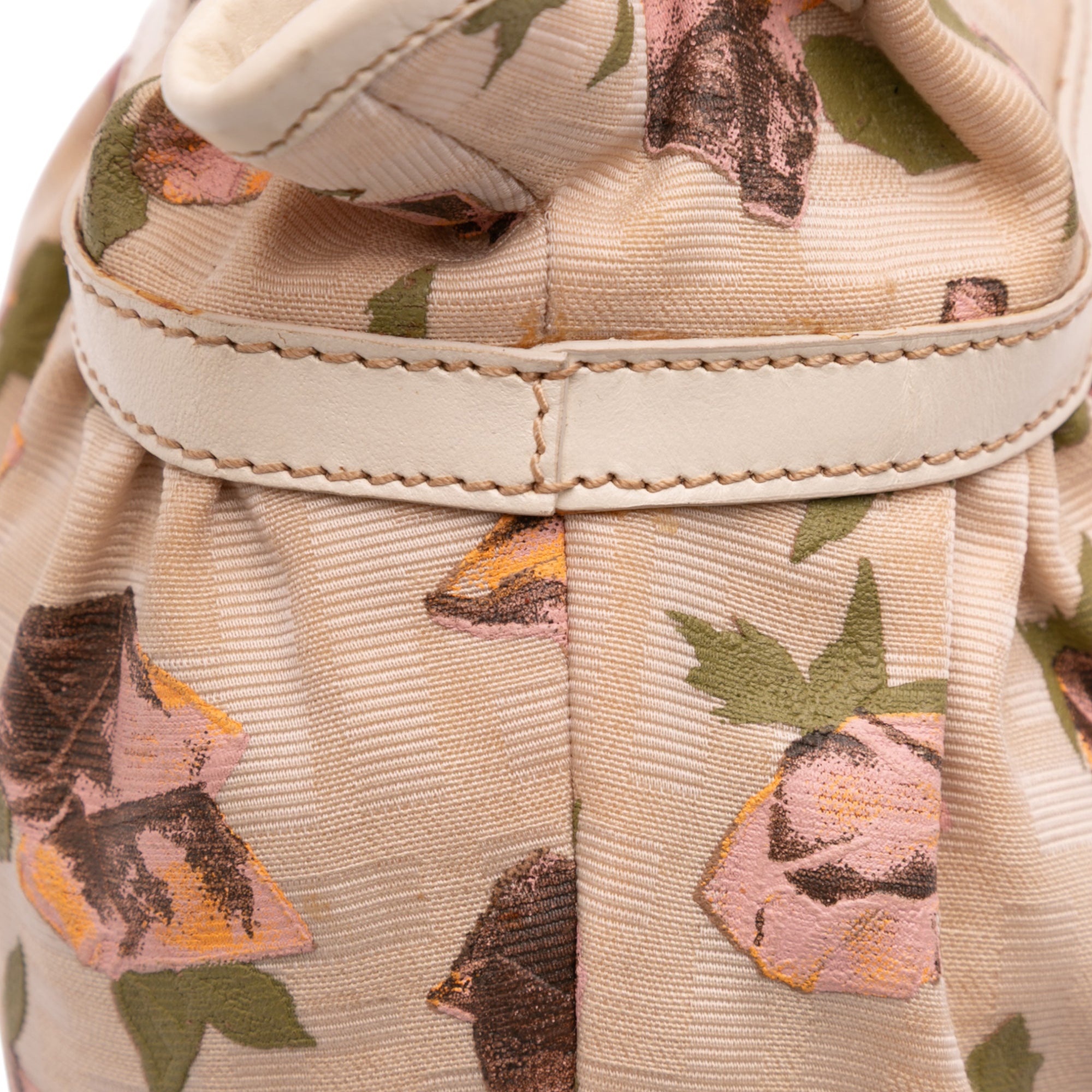 Mini Zucca Canvas Rose Printed Chef Handbag
