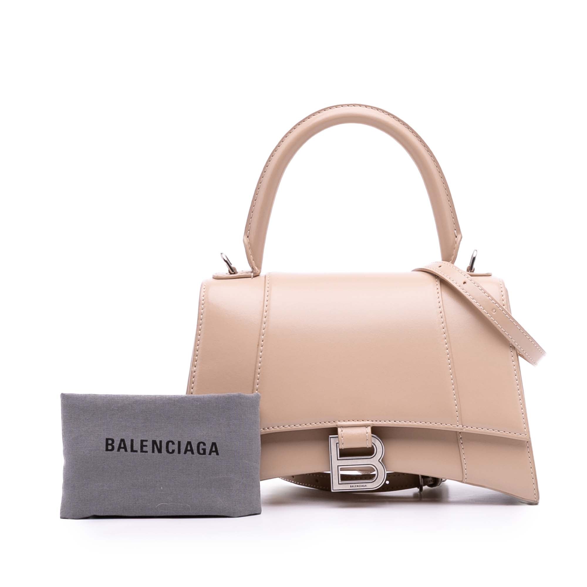 Small Leather Hourglass Top Handle Bag